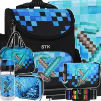 1. Starpak Zestaw 6el. Pixel Blue Tornister 552620 + Worek 552613 + Piórnik 552623 + Torba 552616 + 558659 + 558652 558655
