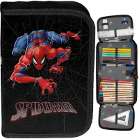 1. Paso Piórnik Dwuklapkowy z Wyposażeniem Spiderman Black SP26FF-P001