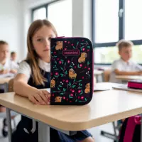 4. AstraBag Piórnik AC1 Pojedynczy Dwuklapkowy bez Wyposażenia Flower Capy 503026018