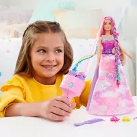 1. Barbie Dreamtopia Lalka Księżniczka Zakręcone Pasemka + Akcesoria HNJ06