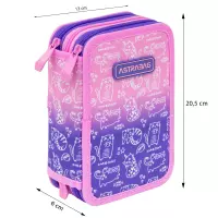 10. AstraBag Piórnik Trzykomorowy z Wyposażeniem AC31 Kitty 503026008