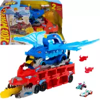 7. Mattel Hot Wheels City Transporter Podwójny Smok Zestaw 2w1 2 Samochody JBM72