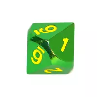 3. Komplet kości REBEL RPG - Metal - Zieleń z żółtymi numerami