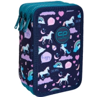 4. CoolPack Jumper 3 Piórnik Trzykomorowy Z Wyposażeniem Happy Unicorn E67549