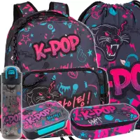 1. CoolPack Zestaw Szkolny K-Pop Dark 5el. Plecak Caro F167036 + Worek F070036 + Piórnik F062036 + 27850CP + 27713CP