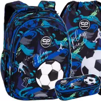 1. CoolPack Zestaw Szkolny Football Navy 3el. Plecak Jerry F029967 + Worek F159967 + Piórnik F062967