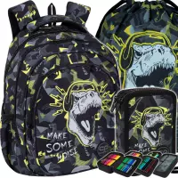 1. CoolPack Zestaw Szkolny Dinopark 3el. Plecak Fast F163966 + Worek F159966 + Piórnik F067966