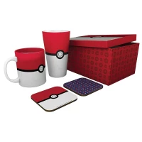 2. Zestaw Prezentowy Pokemon - Pokeball: Kubek + Szklanka + 2 x Podkładka - ABS