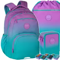 1. CoolPack Zestaw Szkolny Gradient Blueberry 3el. Plecak Pick E99505/F + Worek E70505 + Piórnik E67505/F