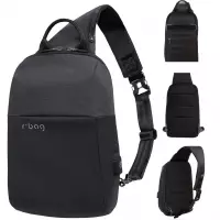 1. R-Bag Plecak Męski na Ramię z USB Magnet Black Z041