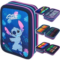 1. CoolPack Jumper 3 Piórnik Trzykomorowy z Wyposażeniem Stitch Blue F067780