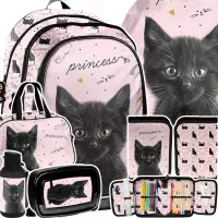 1. Paso Zestaw Szkolny 6el. Black Cat Plecak PP26BC-081 + Piórnik PP26BC-P001 + Worek PP26BC-712 + Torba PP26BC-074