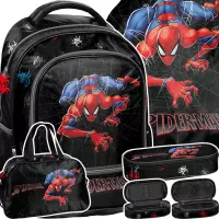 1. Paso Zestaw Szkolny 4el Spiderman Black Plecak SP26FF-260 + Piórnik SP26FF-013 + Worek SP26FF-712 + Torba SP26FF-074