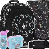 1. Zestaw Starpak 5el Plecak Szkolny Kotki Holo 527191 + Piórnik 527213 + Worek 527164