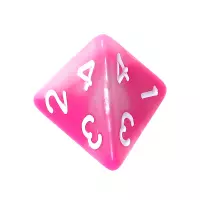 3. Komplet kości REBEL RPG - Dwukolorowe - Różowo-białe (białe cyfry)