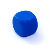 1. Kość REBEL matowa 6 Ścian - 16 mm - Bez symboli - Niebieska