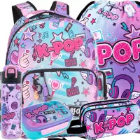 1. CoolPack Zestaw Szkolny K-Pop Rainbow 5el. Plecak Caro F167037 + Worek F070037 + Piórnik F060037 + 27478CP + 27928CP