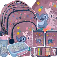 1.  Paso Zestaw Szkolny 5el.Aloha Różowy Plecak DS26VV-276 + Piórnik DS26VV-P001 + Worek DS26VV-712