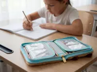 7. AstraBag Piórnik AC1 Pojedynczy Dwuklapkowy bez Wyposażenia Fluffy Capy 503026025
