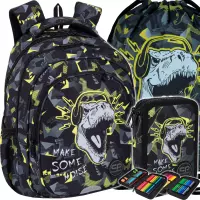 1. CoolPack Zestaw Szkolny Dinopark 3el. Plecak Fast F163966 + Worek F159966 + Piórnik F066966