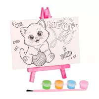 2. Starpak Podobrazie z Nadrukiem + Farby 4 kolory Kitty 582116
