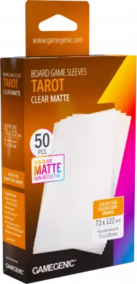 1. Gamegenic: Board Game Sleeves - Tarot (73x122 mm) - Koszulki na Karty - Clear Matte - 50 sztuk
