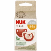 2. Nuk Smoczek Uspokajający For Nature Silikonowy 0-6m Czerwony 2szt 529120