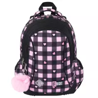 6. St.Right Plecak Szkolny BP-26 Pink Checkered 680373