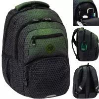 11. ABag Plecak Szkolny AB200 Hexagon Green Ombre 502026037