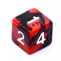 1. Kość REBEL dwukolorowa 6 Ścian - Cyfry - Czerwono-czarna