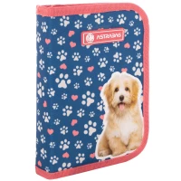 3. AstraBag Piórnik AC1 Pojedynczy Dwuklapkowy bez Wyposażenia Cute Puppy 503022051