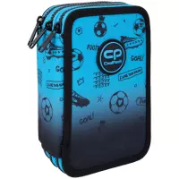 1. CoolPack Jumper 3 Piórnik Trzykomorowy Z Wyposażeniem Football 2T Blue F067008