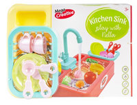 1. Mega Creative Zlewozmywak Kran z Lejącą się Wodą + Akcesoria Żółty 470582