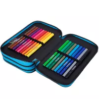 4. CoolPack Jumper 3 Piórnik Trzykomorowy Z Wyposażeniem Football 2T Blue F067008