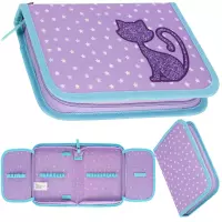 1. Starpak Piórnik Dwuklapkowy Bez Wyposażenia Glitter Cat 576222