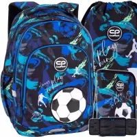 1. CoolPack Zestaw Szkolny Football Navy 3el. Plecak Prime Pro F162967 + Worek F159967 + Piórnik F076967
