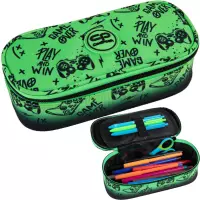 3. Coolpack Campus Piórnik Tuba Usztywniona z Organizerem Game Over Gradient Green F062969