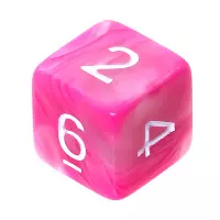 5. Komplet kości REBEL RPG - Dwukolorowe - Różowo-białe (białe cyfry)