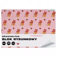 6. Starpak Blok Rysunkowy A4 Biały Kawaii 1szt 592247