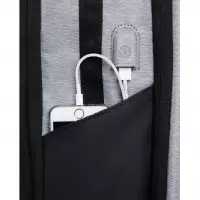 7. R-Bag Plecak Męski na Laptopa 15" z USB Forge Grey Z062