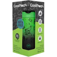 3. CoolPack Bono Bidon Metalowy 350ml Game Over Gradient Green Z10969
