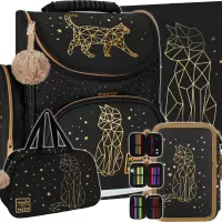 1. Starpak Zestaw Szkolny 4el. Złoty Kotek Tornister 528941 + Worek 529469 + Piórnik 529472 + Torba 517338