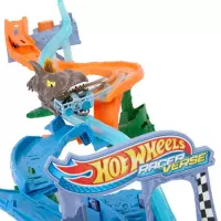 2. Mattel Hot Wheels Racerverse Jurassic World Crash & Splash Dinopościg Tor Wyścigowy JFP32