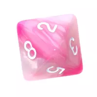 2. Komplet kości REBEL RPG - Dwukolorowe - Różowo-białe (białe cyfry)