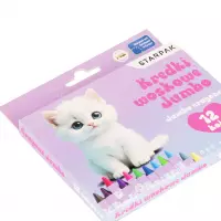 2. Starpak Kredki Woskowe Jumbo 12 kolorów Kitty 582124
