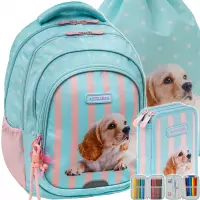 1. AstraBag Zestaw Szkolny Puppy Line 3el. Plecak AB300 502026047 + Worek 507026015 + Piórnik 503026063