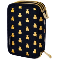 3. AstraBag Piórnik Trzykomorowy z Wyposażeniem AC31 Golden Teddy 503024053
