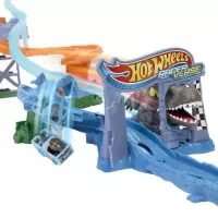 3. Mattel Hot Wheels Racerverse Jurassic World Crash & Splash Dinopościg Tor Wyścigowy JFP32
