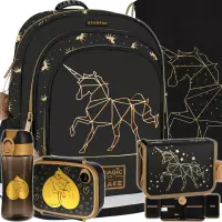 1. Starpak Zestaw 5el. Gold Unicorn Plecak 486094 + Worek 529469 + Piórnik 531578 + 558660 + 558652 + 558654