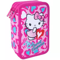 1. CoolPack Jumper 3 Piórnik Trzykomorowy Z Wyposażeniem Hello Kitty Pink 2 F067035